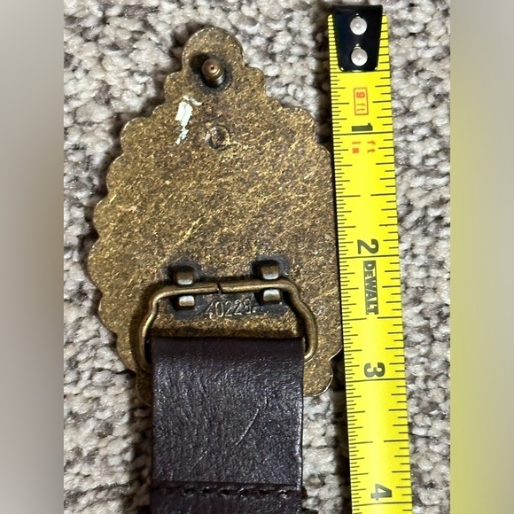 Women’s BELT Leather Braided M Brown Adjustable jeweled Buckle 5484 Y - Picture 10 of 11